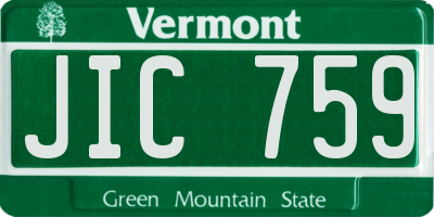 VT license plate JIC759