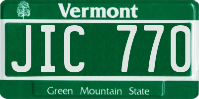 VT license plate JIC770