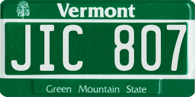 VT license plate JIC807