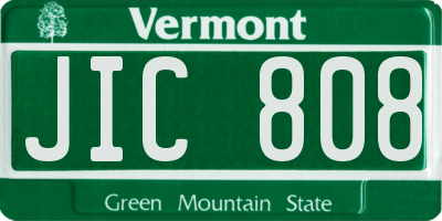 VT license plate JIC808