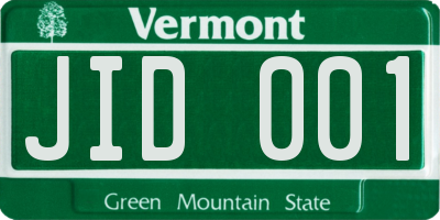 VT license plate JID001
