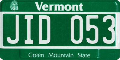 VT license plate JID053