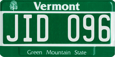 VT license plate JID096