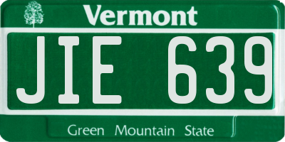 VT license plate JIE639