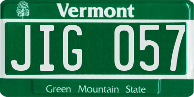 VT license plate JIG057