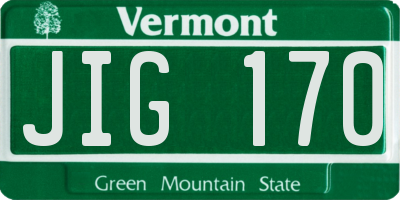 VT license plate JIG170