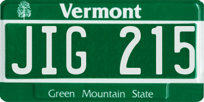 VT license plate JIG215