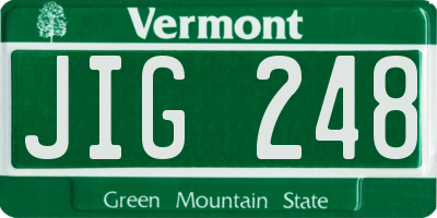 VT license plate JIG248