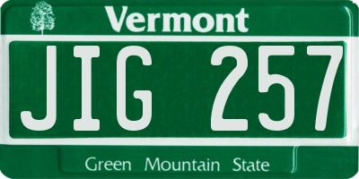 VT license plate JIG257