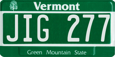 VT license plate JIG277