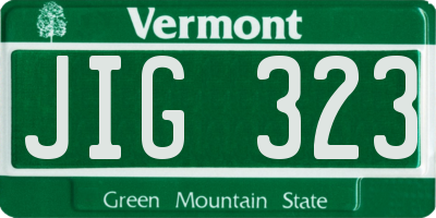 VT license plate JIG323