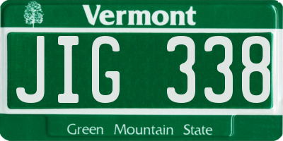 VT license plate JIG338