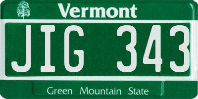 VT license plate JIG343