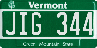 VT license plate JIG344