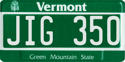 VT license plate JIG350