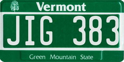 VT license plate JIG383