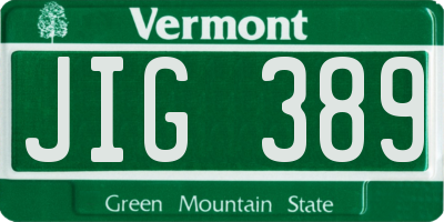 VT license plate JIG389