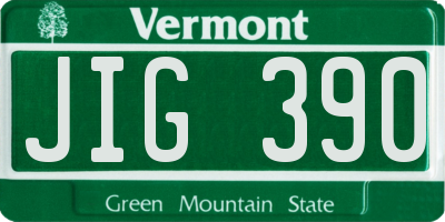 VT license plate JIG390