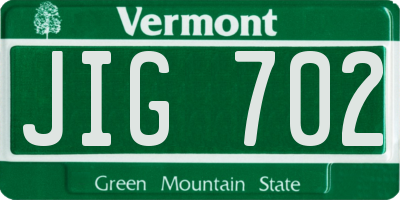 VT license plate JIG702