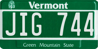 VT license plate JIG744