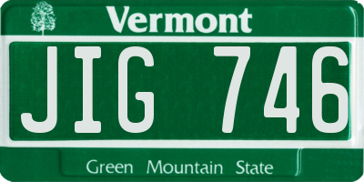 VT license plate JIG746