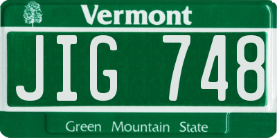 VT license plate JIG748
