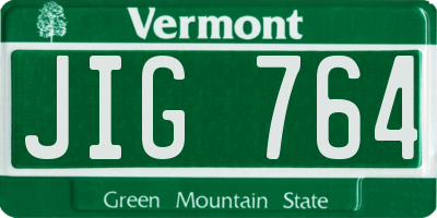 VT license plate JIG764
