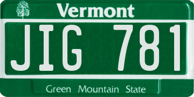 VT license plate JIG781