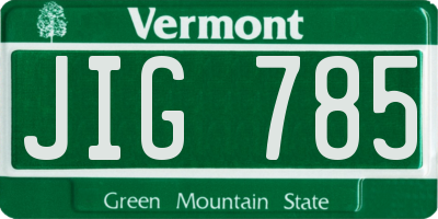 VT license plate JIG785