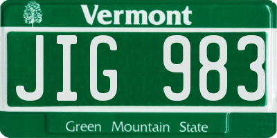 VT license plate JIG983