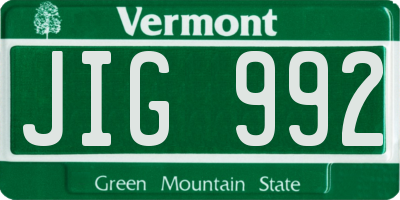 VT license plate JIG992