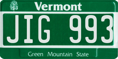 VT license plate JIG993