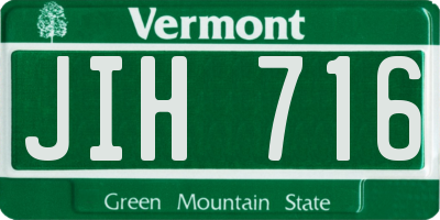 VT license plate JIH716