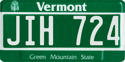 VT license plate JIH724