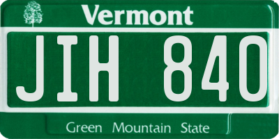 VT license plate JIH840