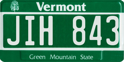 VT license plate JIH843