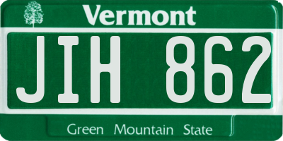 VT license plate JIH862