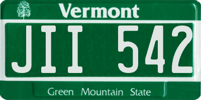 VT license plate JII542