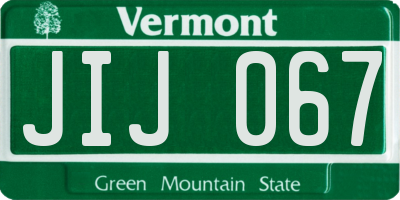 VT license plate JIJ067