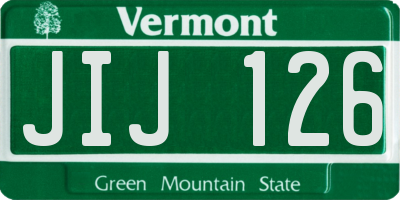 VT license plate JIJ126