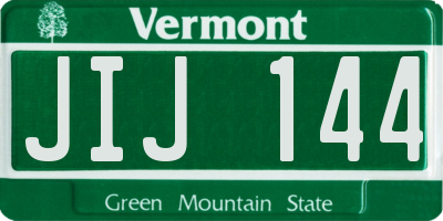 VT license plate JIJ144