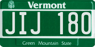 VT license plate JIJ180