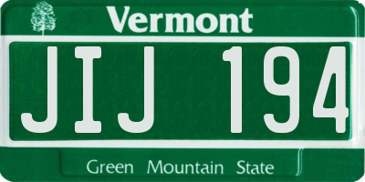 VT license plate JIJ194