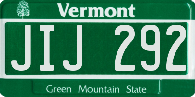 VT license plate JIJ292