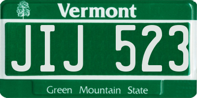 VT license plate JIJ523