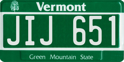 VT license plate JIJ651