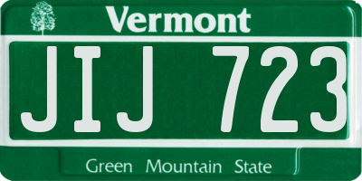 VT license plate JIJ723