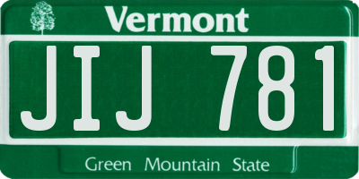 VT license plate JIJ781