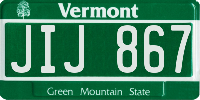 VT license plate JIJ867