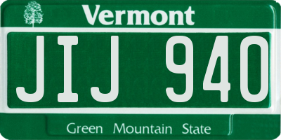 VT license plate JIJ940